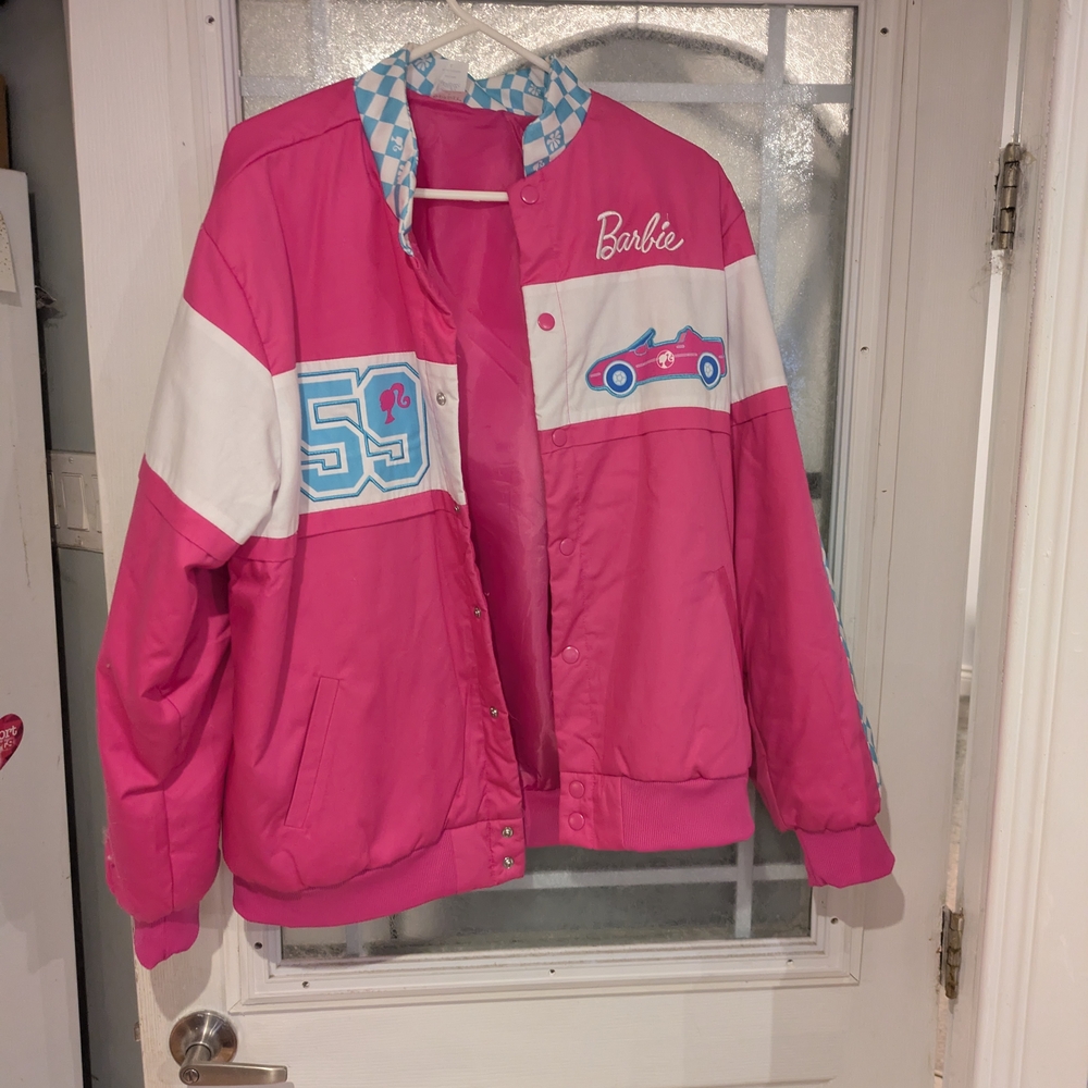Barbie Pink and White Women's Jacket